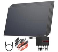 Solarway® 1760Wp / 2000-800W de puissance pour balcon - kit complet avec prise de courant - nouveau convertisseur 2000 W - kit complet d’installation solaire - modules solaires bifaciaux de 440W