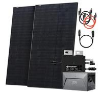 Solarway Anker Solix 1-500 W Bloc d'alimentation de balcon complet 1000 W avec mémoire 800 W Prise complète - Onduleur 800 W - 1,6 kWh - Panneaux solaires Envertech & Anker