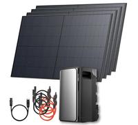 Solarway® Bloc d'alimentation de balcon, 2000 Wp, 800 W, avec mémoire de 1,9 kWh, prise complète - 1,9 kWh EcoFlow Stream Ultra - Kit complet - Panneaux solaires de 500 W et stockage EcoFlow et