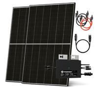 Solarway® Bloc d'alimentation de balcon 880 Wp / 800 W avec mémoire de 1,9 kWh complète - 1,9 kWh EcoFlow Stream Max - Système solaire complet (support de toit en briques, sans mémoire)
