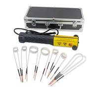 Solary Kit de Chauffage par Induction Magnétique, 1000W 220V Réchauffeur d'induction Portatif Sans Flamme avec 8 Bobines et boîte en Alliage d'aluminium