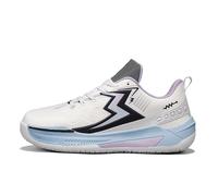 Solastride Chaussures de Basket-Ball Basses Unisexes, Respirantes, antidérapantes, amortissantes, rebondissantes, for Couple, Chaussures d'entraînement Sportives(White Blue,42 EU)