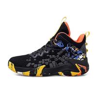 Solastride Chaussures de Basket-Ball for Hommes, Respirantes, légères, Confortables, antidérapantes, résistantes à l'usure, for l'entraînement en intérieur et en extérieur(Orange Yellow,38 EU)