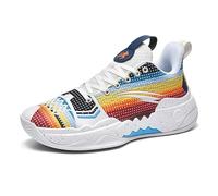 Solastride Chaussures de Basket-Ball for Hommes, Respirantes, résistantes à l'usure, antidérapantes, Absorbant Les Chocs, Chaussures de Sport d'entraînement à Rebond(Yellow,44 EU)