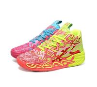 Solastride Chaussures de Basket-Ball Montantes Unisexes en Maille Respirante, antidérapantes, Tendance, for Sports de Plein air et Loisirs(Yellow Blue,43 EU)