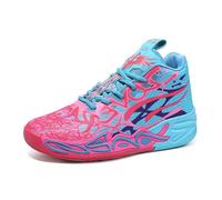 Solastride Chaussures de Basket-Ball Montantes Unisexes en Maille Respirante, antidérapantes, Tendance, for Sports de Plein air et Loisirs(Blue Red,39 EU)