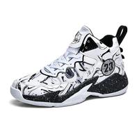 Solastride Chaussures de Basket-Ball Unisexes antidérapantes, Respirantes et Tendance, Style Graffiti, Bottes d'entraînement Sportives(Black,43 EU)