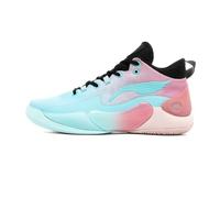 Solastride Chaussures de Basket-Ball Unisexes, Coupe Haute, Respirantes, amorties, rebondissantes, résistantes à l'usure, antidérapantes, Bottes d'entraînement Sportives en Ciment(Blue Pink,36 EU)