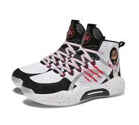 Solastride Chaussures de Basketball Montantes for Hommes : Respirantes, résistantes à l'usure, amortissantes et offrant Une Bonne adhérence. Chaussures de Sport Tendance.(White,44 EU)