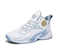 Solastride Men's Basketball Shoes with Anti Slip Wear-Resistant Shock-Absorbing Cushioning Rebound Sports Training Boots(White,40 EU)