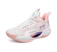 Solastride Men's Basketball Shoes with Mesh Breathable Shock-Absorbing Rebound Anti Slip Wear-Resistant Running Training Shoes(Whitepink,39 EU)