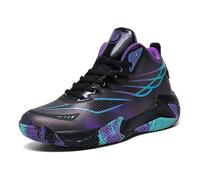 Solastride Men's Plus Size Basketball Shoes Anti Slip Wear-Resistant Grabbing Rebound Outdoor Sports Training Shoes(Black,40 EU)