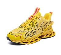 Solastride Men's Running Shoes are Anti Slip Wear-Resistant Grab Grip Outdoor Casual Fashionable Fitness Sports Shoes(Yellow,45 EU)