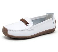 Solaud Femmes Cuir Loafers Confort Soft Wild Driving Anti-Collision Penny Mocassins Infirmières Travail Quotidien Walking Flats Chaussures de Loisirs