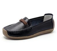 Solaud Femmes Cuir Loafers Confort Soft Wild Driving Anti-Collision Penny Mocassins Infirmières Travail Quotidien Walking Flats Chaussures de Loisirs