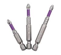 Solaughguy 3P3C PH2 Embouts de tournevis magnétiques 25-90 mm 62HRC Tête croisée antidérapante en alliage d'acier pour assemblage de meubles et réparation d'appareils (50-65-70)