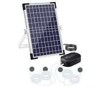 Solaughguy Aérateur solaire de bassin 10 W 10 V avec batterie de 4400 mAh, 3 modes de pompe à oxygène pour étangs de jardin et aquariums, comprend 4 pierres d'air, jusqu'à 110 h d'autonomie