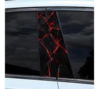 Solaughguy Autocollant 3D imperméable effet craquelé pour application de pilier de portière de voiture, autocollant à faire soi-même pour personnalisation et amélioration visuelle de la voiture (F)