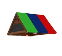 Solaughguy Auvent d'ombrage pour équipement de jeux de plein air - Housse imperméable toutes saisons, 132 x 226 cm, tissu enduit d'argent 210D, toit en bâche légère pour balancelle (vert, bleu, rouge)
