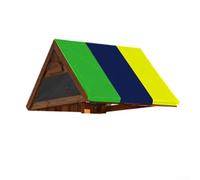 Solaughguy Auvent d'ombrage pour équipement de jeux de plein air - Housse imperméable toutes saisons, 132 x 226 cm, tissu enduit d'argent 210D, toit léger pour balancelle (vert, bleu, jaune)