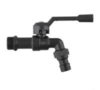 Solaughguy Bavoir de tuyau d'arrosage en laiton noir avec double sortie et valve antigel, robinet extérieur de 1,27 cm pour protection hivernale, robinet en cuivre robuste pour irrigation de cour