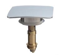 Solaughguy Bouchon de vidange de lavabo en laiton au design carré moderne de 66 mm avec un mécanisme simple à bouton-poussoir. Couvercle carré en laiton pour lavabo de salle de bain