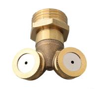 Solaughguy Buse de brumisation en laiton de 1,27 cm pour irrigation, refroidissement, humidification, terrasse, pelouse, légumes, ceinture verte, petite fontaine agricole (2 trous)
