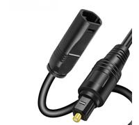 Solaughguy Câble d'extension audio numérique à fibre optique, pour cordon optique Toslink mâle vers femelle pour barre de son, TV, PS4, Xbox, avec manchon de protection amovible, noir (1 m)