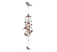 Solaughguy Carillon éolien en métal pour décoration de jardin extérieur avec cloches en tube d'aluminium et papillon, ange, colibri, tortue de mer, oiseaux et éléphants - Cour, porche et (oiseau)