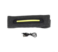 Solaughguy Chapeau anti-transpiration avec lampe frontale intégrée pour la course à pied, 3 modes d'éclairage LED, bandeau de sport en coton respirant pour fitness, yoga, extérieur (gris)