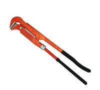 Solaughguy Clé à pipe réglable à 90 degrés en acier robuste pour plomberie, outil à main à double poignée coudée avec dentelée durcie, 2,5 cm (3,8 cm)