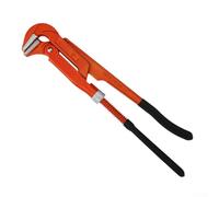 Solaughguy Clé à pipe réglable à 90 degrés, pince à eau coudée en acier forgé, outil manuel de plomberie avec écrou moleté et arrêt de sécurité, rouge - 320 mm