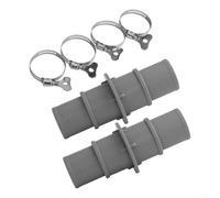 Solaughguy Connecteur adaptateur de tuyau de piscine 3,8 cm ou 3,8 cm pour Hayward pour Polygroup - Raccord de tuyau d'aspirateur en plastique avec colliers de serrage en acier inoxydable, (C)