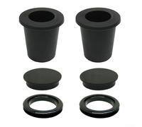 Solaughguy Ensemble boucle et housse en silicone pour trous de table de 5 à 6,3 cm, comprend 2 cales, 2 anneaux, 2 housses - Stabilisant le vent, résistant à la décoloration, (noir)