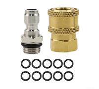 Solaughguy Ensemble d'adaptateurs à connexion rapide pour nettoyeur haute pression - Coupleurs en laiton et acier inoxydable avec 10 joints toriques de rechange, compatible avec une pression de 5000