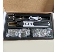 Solaughguy Ensemble de fer à souder électrique à batterie au lithium avec lumière LED, outil de réparation sans fil pour soudage en plastique, rechargeable 2000 mAh, type C (A)