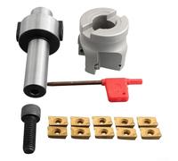 Solaughguy Ensemble de supports d'insertion de fraise indexable : porte-pince FMB22 avec tête d'outil BAP400R-50-22-4T et 10 inserts en carbure APMT1604 pour travail des métaux CNC et acier