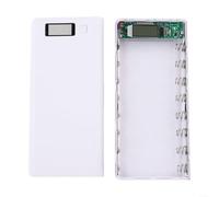 Solaughguy Étui de rangement pour chargement de batterie pour 8 cellules, boîtier de banque d'alimentation avec affichage numérique et deux ports USB, coque en ABS sans soudure pour usage domestique