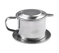 Solaughguy Filtre à café vietnamien en acier inoxydable, machine à goutte traditionnelle pour brassage Phin, capacité de 50 ml/100 ml, percolateur en métal argenté pour la maison et les voyages