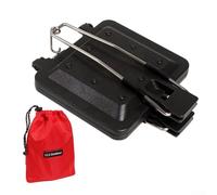 Solaughguy Gril à sandwich portable pliable pour le camping sans petit-déjeuner avec cuisson multifonction, compact 33 x 14 x 3,5 cm en aluminium