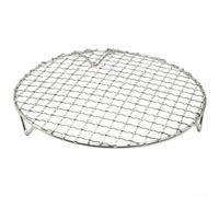 Solaughguy Grille de barbecue ronde en acier inoxydable avec pieds pour friteuse à air, support de cuisson à la vapeur multifonction pour la cuisine en plein air, pour barbecue argenté de rechange