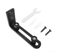 Solaughguy Guide de sol pour porte coulissante avec double roue, système anti-balancement pour portes coulissantes, construction en acier au carbone, dimensions 9 x 4,5 cm, noir