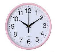 Solaughguy Horloge murale ronde minimaliste de 20 cm, affichage numérique, silencieuse, sans tic-tac, décoration moderne pour salon, chambre à coucher, bureau, cuisine, maison, école, gris, bleu, rose