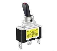 Solaughguy Interrupteur à bascule LED 12 V 30 A CC SPST Interrupteur à bascule marche/arrêt avec éclairage bleu, boîtier en métal 28 x 16 x 56 mm, pour automobile, marine et industriel (rouge)