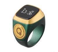 Solaughguy IQibla For Smart For Zikr For Ring : Compteur numérique pour Tasbih avec rappel de vibration, pour écran OLED, 5 temps de prière, batterie 40 mAh, matériau ABS pour (20 mm vert)
