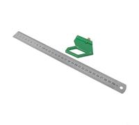 Solaughguy Jauge d'angle de positionnement avec règle en acier pour le travail du bois, double mesures métriques et en pouces, marquage d'angle 45°, 60°, 90°, centre