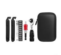 Solaughguy Jeu de clés dynamométriques avec 2 démonte-pneus, tiges d'extension et 10 outils pour l'entretien du vélo, clé à cliquet en alliage d'aluminium avec design à dégagement rapide