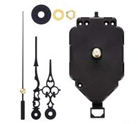 Solaughguy Kit de mouvement d'horloge à quartz silencieux, alimenté par piles, mécanisme d'horloge murale à couple élevé, avec 3 ensembles d'aiguilles et longueur de tige réglable pour réparation