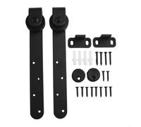 Solaughguy Kit de quincaillerie pour porte de grange coulissante avec rail en acier au carbone robuste, fonctionnement silencieux et fluide, capacité de 45,4 kg, pour une installation facile