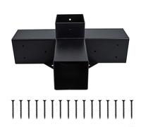 Solaughguy Kit de supports de pergola en alliage d'acier lourd pour bois de 10,2 x 10,2 cm, connecteurs d'angle à 3 voies et 4 voies avec vis pour tonnelle de jardin, construction à faire soi-même
